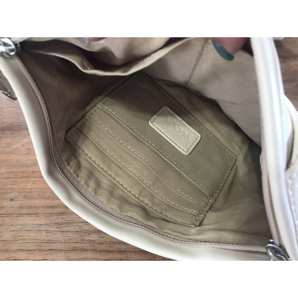 The Sash Vegan Leather Cross Body Bag Off White Signature Travel - Picture 6 of 6
